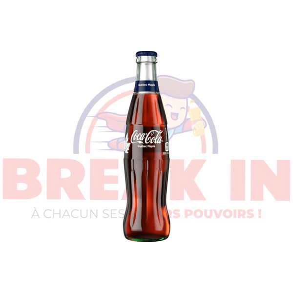 Coca Cola Erable du Québec bouteille en verre goût de coca cola avec arôme de sirop d'érable.