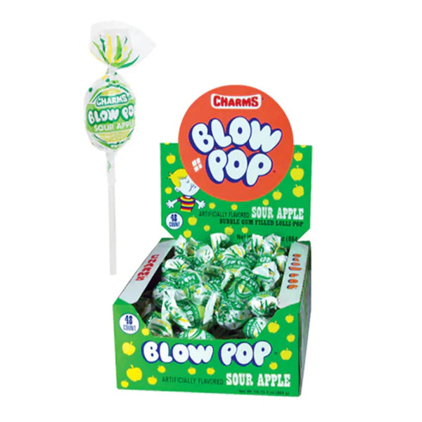 Charms blow pop sour apple 48x32g