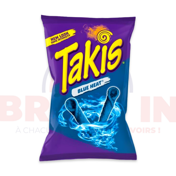 Les Takis Blue Heat sont une collation populaire aux États-Unis et sont maintenant disponibles dans le monde entier. Takis bleu ta kis piquant 