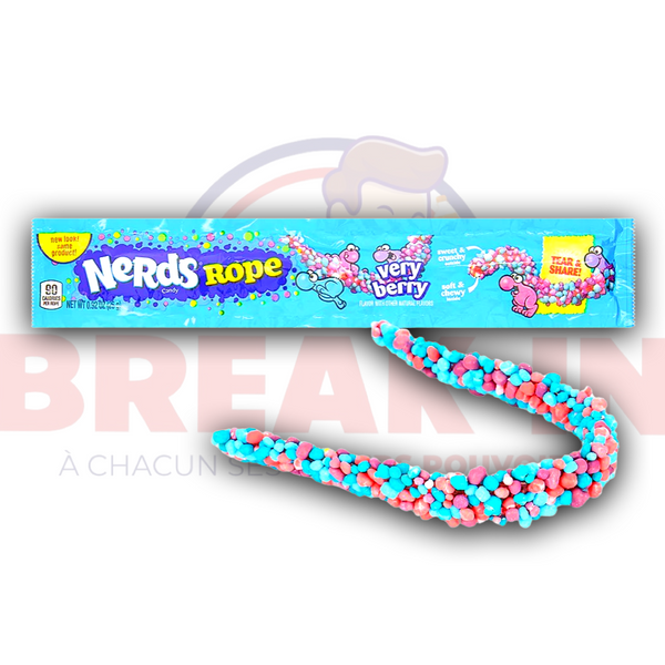Wonka Nerds Candy Rope Very Berry - Nerds goût myrtille 