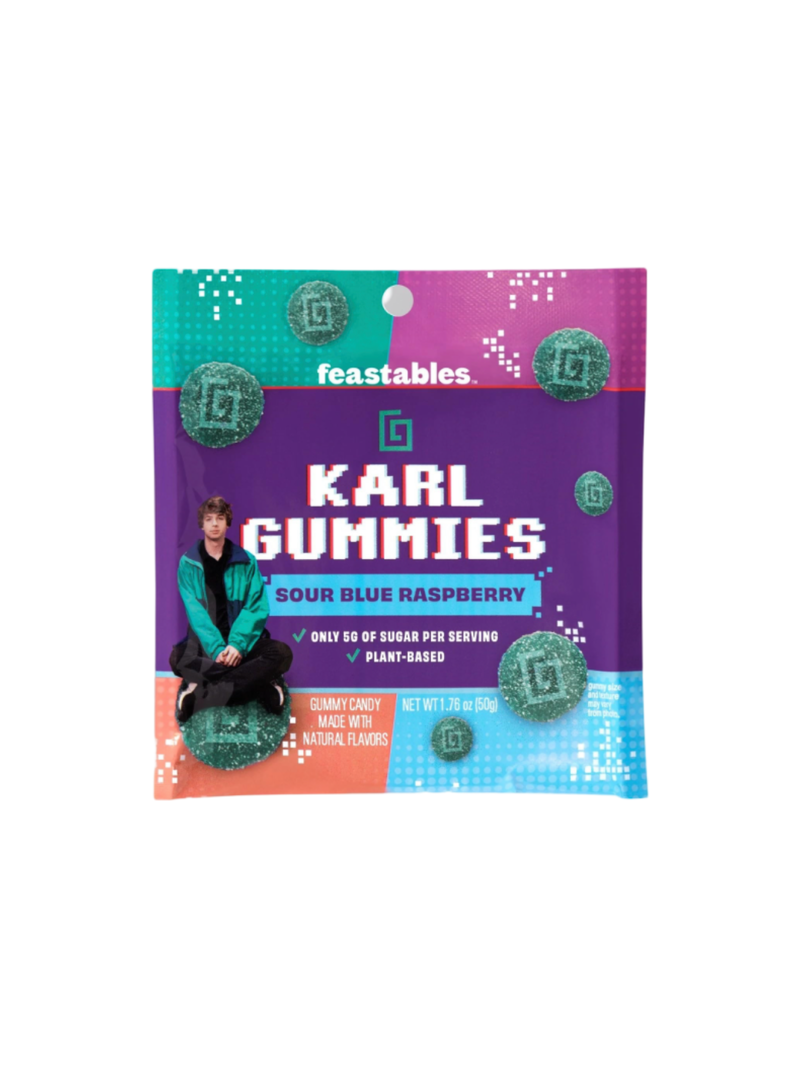 Feastables Karl Gummies - Sour Blue Raspberry 8x50g