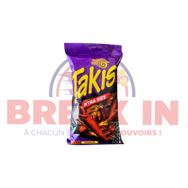 Takis Extra Hot : C’est un snack roulé très épicé, de la marque Bimbo. 