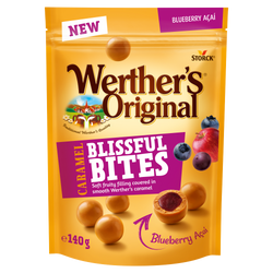 Werther’s Caramel Bites Blueberry Acai 12x140g - Summer Edition