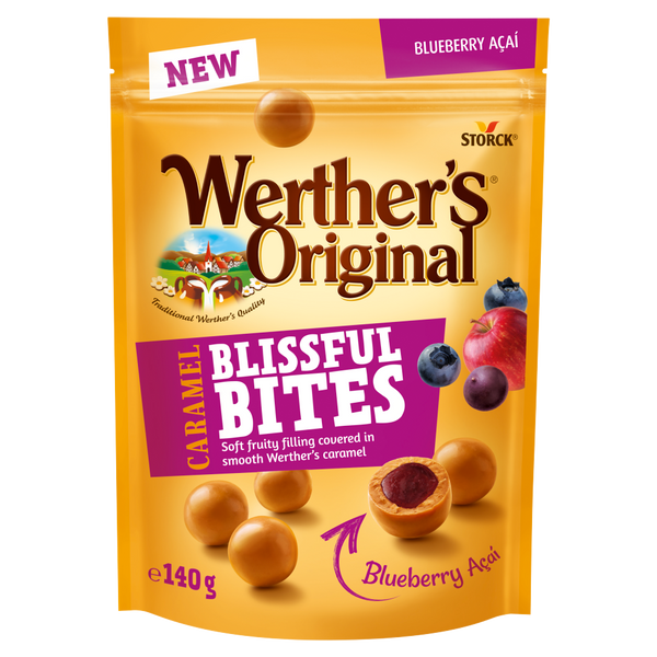 Werther’s Caramel Bites Blueberry Acai 12x140g - Summer Edition
