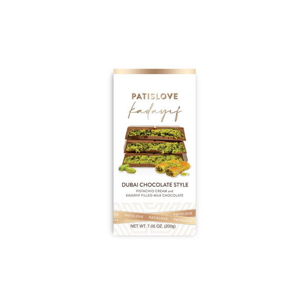 Patislove Dubai Chocolate Style Pistachio Cream and Kadayif filled milk chocolate 10x100g