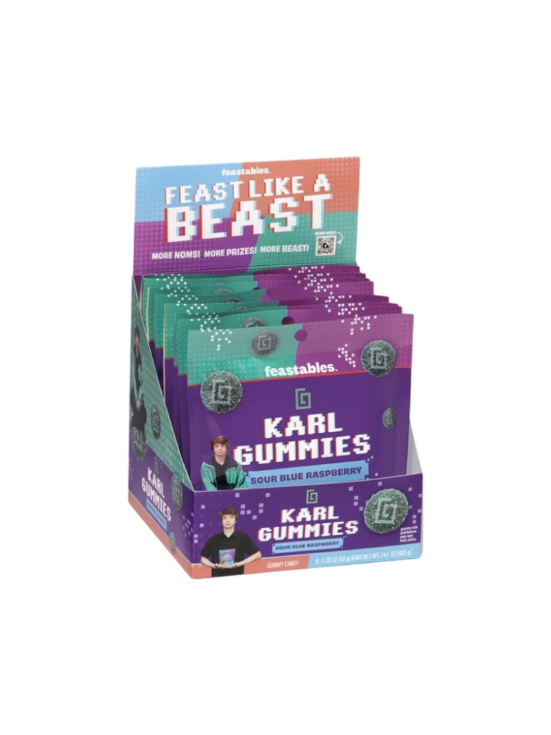 Feastables Karl Gummies - Sour Blue Raspberry 6x8x50g