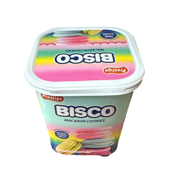Prestige Bisco Macaron Mixed Flavoured Cookies 36x80g