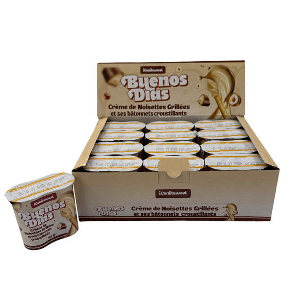 MasterCase - iConiksweet - Buenos Dias - Crème de noisettes grillés et des bâtonnets croustillants 8x12x55g