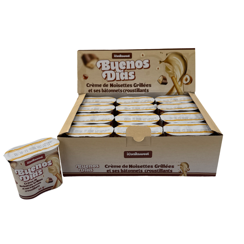 MasterCase - iConiksweet - Buenos Dias - Crème de noisettes grillés et des bâtonnets croustillants 8x12x55g