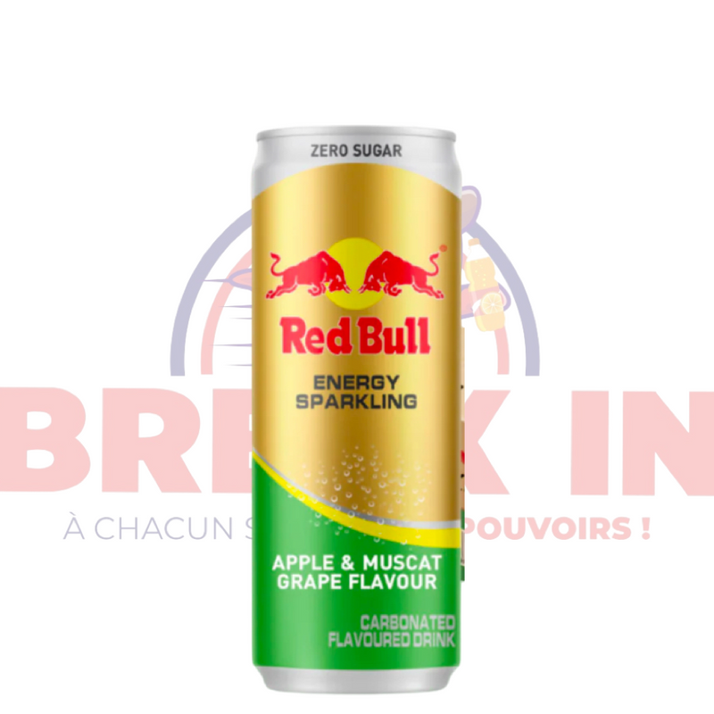 Red Bull Energy Sparkling Apple Muscat Grape Flavour Red Bull Raisin Pomme