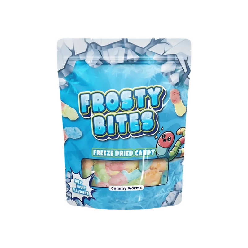 Frosty Bites Freeze Dried Candy Gummy worms 24x76g - Bonbon lyophilisée