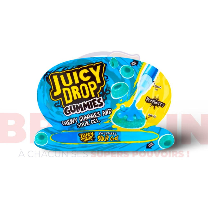 Juicy Drop Gummies -Chewy Gummies And Sour Gel -Raspberry