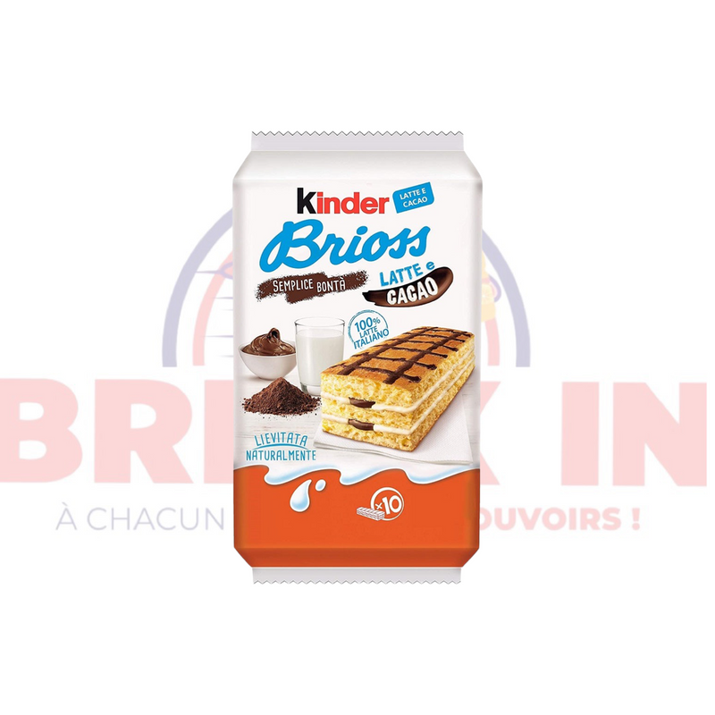 Kinder Brioss Latte e Cacao est une pâtisserie douce et délicieuse qui combine les saveurs du lait crémeux et du cacao riche. Ces brioss sont fabriqués avec des ingrédients de haute qualité, y compris du vrai lait, du beurre et des œufs, et sont cuits à la perfection pour une collation délicieuse et satisfaisante.