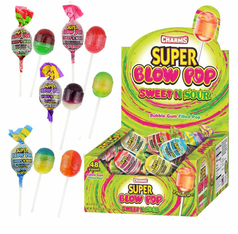 Charms Super Blow pop sweet n sour 48x32g